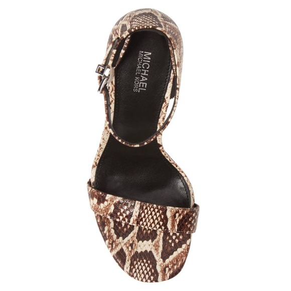 Michael Kors Margot Platform Snake Leather Heels - Picture 5 of 8